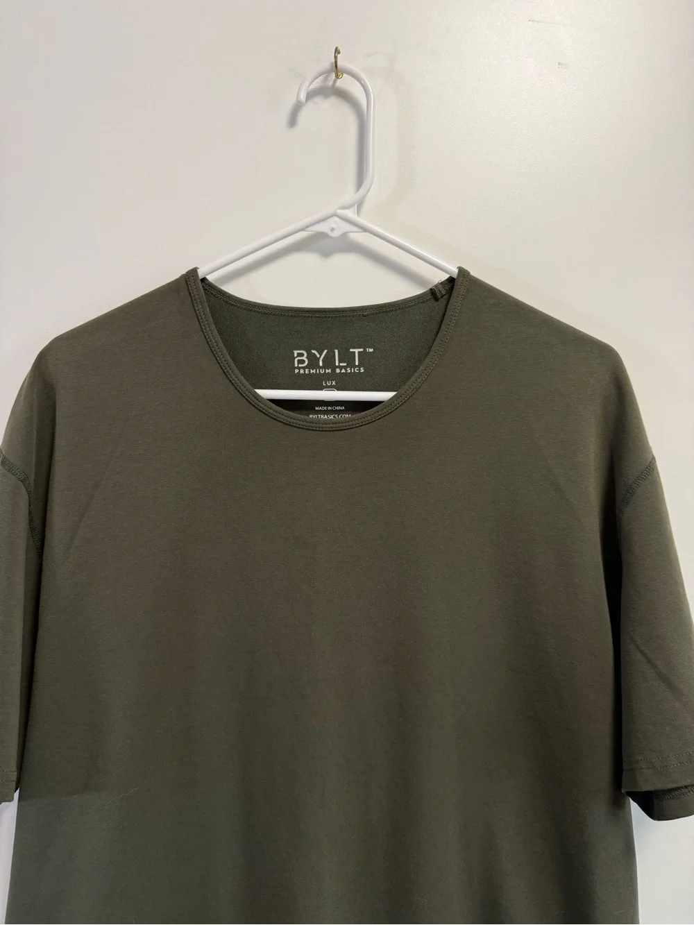 BYLT Lux Drop Cut Round Neck Short Sleeve Men’s Top Tee Green XL Shirt